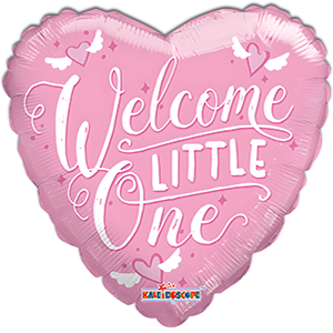 Balon inima - Welcome Little One - Baby Girl - 45 cm