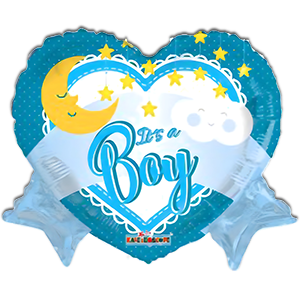 Balon inima - It's a Boy - Semi - Luna - 45 cm