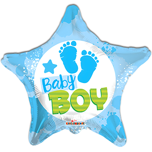 Balon stea - Baby Boy - Talpi - 45 cm