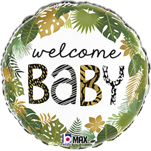 Balon rotund - Welcome Baby - Jungle - 46 cm