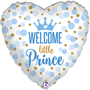 Balon Inima - Welcome little Prince - 46 cm
