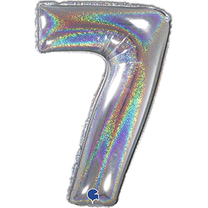 Cifra 7 - argintiu - holografic - 102 cm