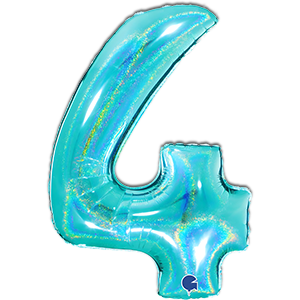 Cifra 4 - tiffany - glitter - 102 cm