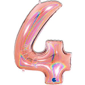Cifra 4 - rose - gold - glitter - 102 cm