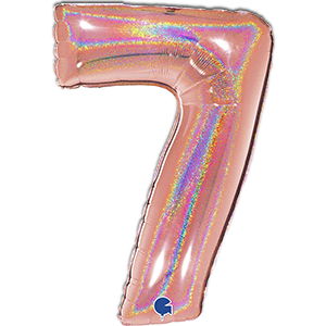 Cifra 7 - rose - gold - glitter - 102 cm