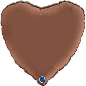 Balon inima - satin chocolate - 46 cm