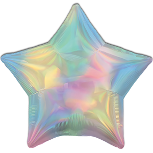 Balon stea - Pastel rainbow iridiscenta - 45 cm