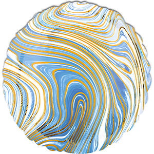 Balon rotund - marmorat albastru - 45 cm