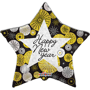 Balon stea - Happy New Year - 45 cm