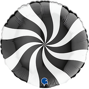 Balon rotund - acadea - alb negru - 45 cm