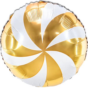 Balon rotund - acadea - alb aurie - 35 cm