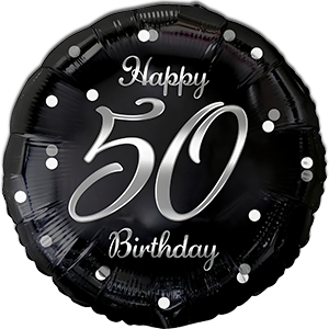 Happy 50th Birthday - Argintiu - 45 cm