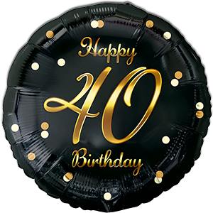 Happy 40th Birthday - Auriu - 45 cm