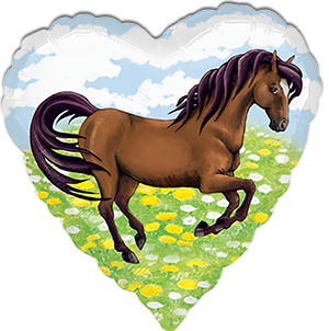Balon inima Charming Horse - 45 cm