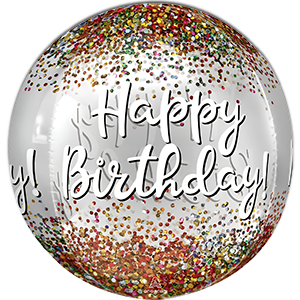 Orbz Confetti Colorat - Happy Birthday - 38x40 cm