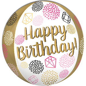Orbz Happy Birthday Diamante - 38x40 cm