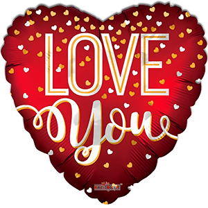 Balon inima - Love you - 91 cm