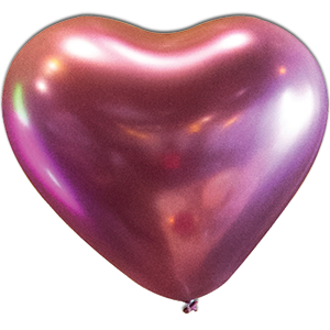Balon latex inima - Chrome flamingo satin luxe - 30 cm