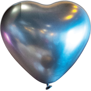 Balon latex inima - Chrome platinum satin luxe - 30 cm