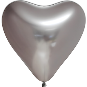 Balon latex inima - Mirror argintiu - 30 cm