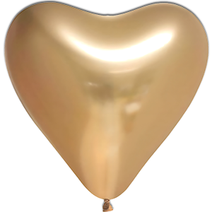 Balon latex inima - Mirror auriu - 30 cm