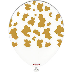 Balon latex - Safari cow - White print gold - 30 cm