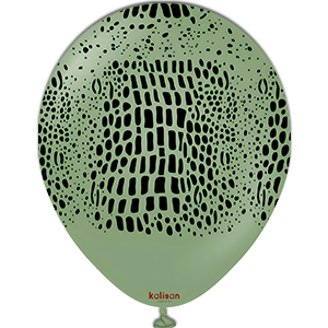 Balon latex - Safari crocodile - Eucalyptus print black - 30 cm