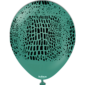 Balon latex - Safari crocodile - Sage print black - 30 cm