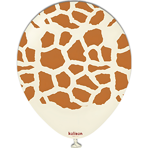Balon latex - Safari giraffe - White sand print caramel - 30 cm