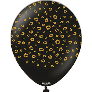 Balon latex - Safari leopard - Black print gold - 30 cm