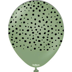 Balon latex - Safari Cheetah - Eucalyptus print black - 30 cm
