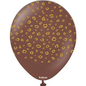 Balon latex - Safari leopard - Chocolate brown print gold - 30 cm