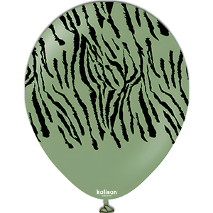 Balon latex - Safari tiger n - Eucalyptus print black - 30 cm