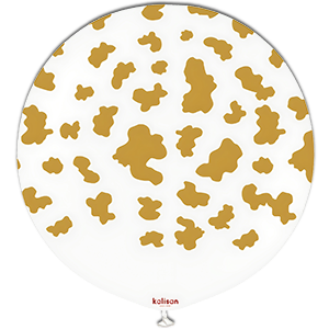 Balon latex - Safari cow - White print gold - 60 cm