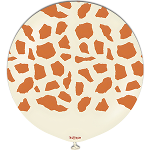Balon latex - Safari giraffe - White sand print caramel - 60 cm