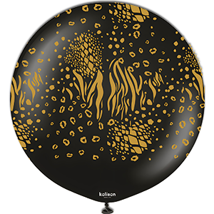 Balon latex - Safari mutant - Black print gold - 60 cm