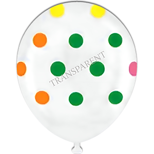 Balon latex - Transparent print buline colorate - 30 cm