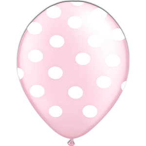 Balon latex - Baby pink print buline alb - 26 cm
