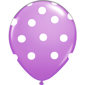 Balon latex - Lila print buline alb - 26 cm