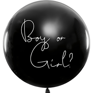 Balon latex  - Gender reveal negru confetti bleu baietel - 100 cm