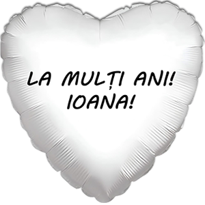 Balon inima - alb - 45 cm - text personalizat