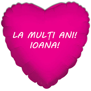Balon inima - fucsia - 45 cm - text personalizat
