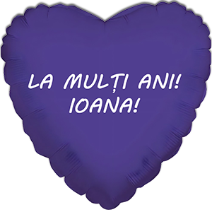 Balon inima - mov - 45 cm - text personalizat