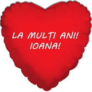 Balon inima - rosu - 45 cm - text personalizat