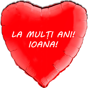 Balon inima - rosu - 46 cm - text personalizat