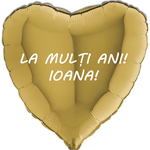 Balon inima - auriu - 46 cm - text personalizat