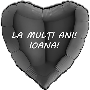 Balon inima - negru - 46 cm - text personalizat