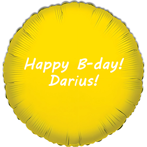 Balon rotund - galben - 45 cm - text personalizat