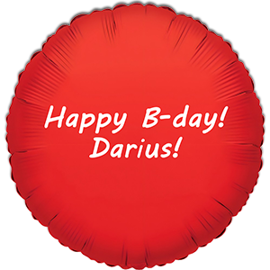 Balon rotund - rosu - 45 cm - text personalizat