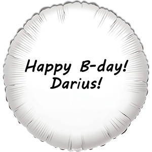 Balon rotund - alb - 45 cm - text personalizat